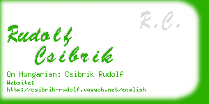 rudolf csibrik business card